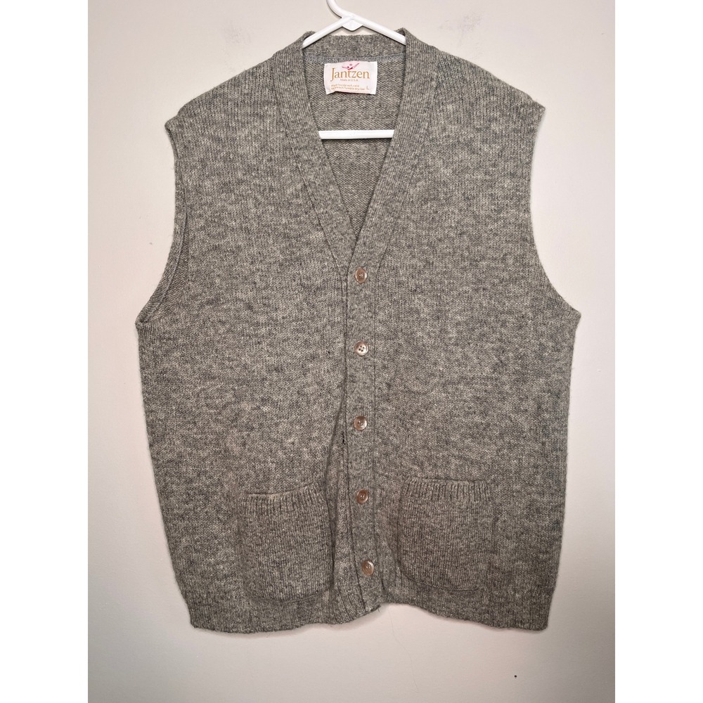 1970s Jantzen Minimalist Grandpa Academic Retro Disco Mr. Rogers Sweater Vest L